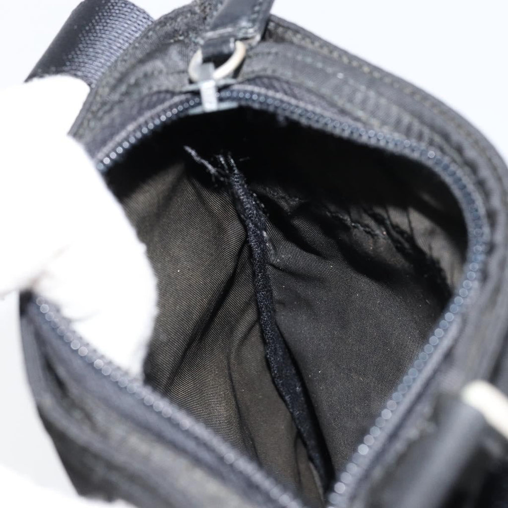 Prada Front Zip Convertible Flat Messenger Tessuto With Leather Black Nylon Shoulder Bag Bag (Pre-Owned)