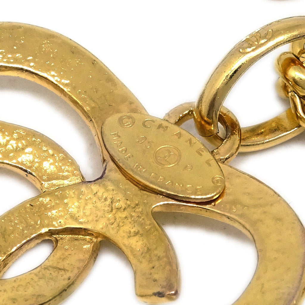 Chanel Cc Heart Pendant Necklace Metal Gold Gold_Plated Necklace Jewelry (Pre-Owned)
