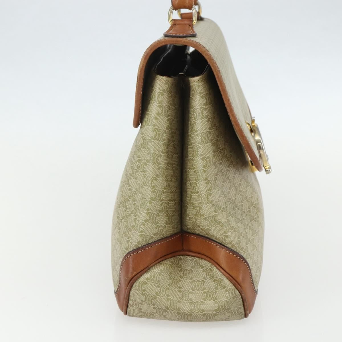 Celine Vintage Macadam Handbag Canvas And Leather Beige Canvas Handbag (Pre-Owned)