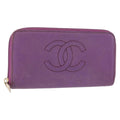 Chanel Timeless Cc Zipped Wallet Caviar Purple Leather Wallets Accessory (Pre-Owned)