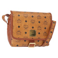 MCM Visetos Shoulder Bag Canvas And Leather Brown Canvas Shoulder Bag Bag (Pre-Owned)