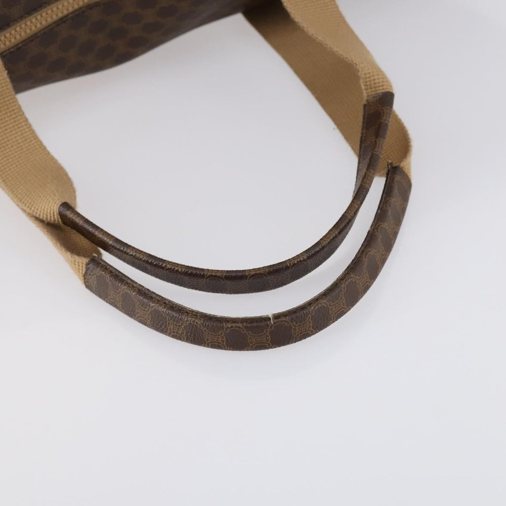 Celine Vintage Macadam Tote Bag Canvas Brown Pvc Tote Bag Bag (Pre-Owned)