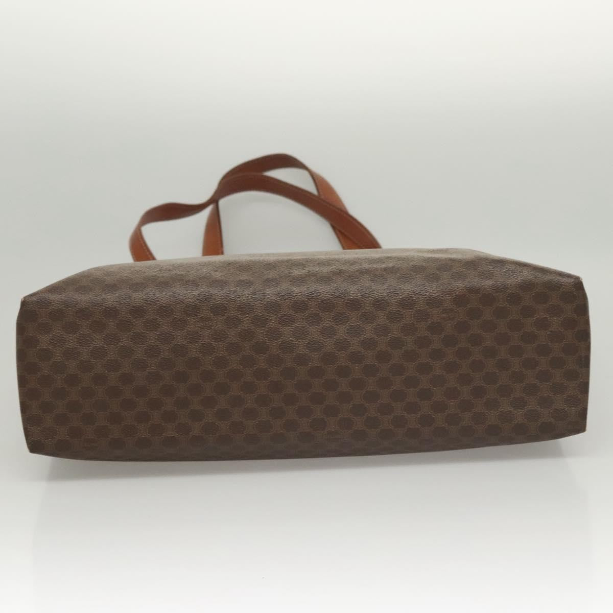 Celine Vintage Macadam Tote Bag Canvas Brown Canvas Tote Bag Bag (Pre-Owned)