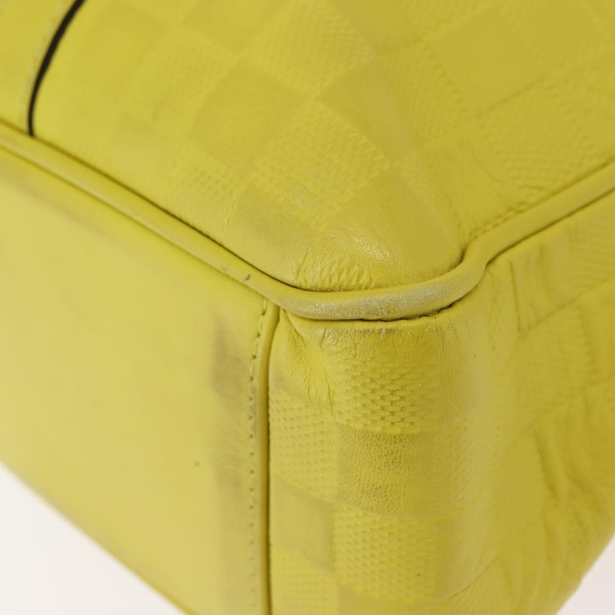 Louis Vuitton Tadao Handbag Damier Infini Leather Yellow Leather Handbag (Pre-Owned)