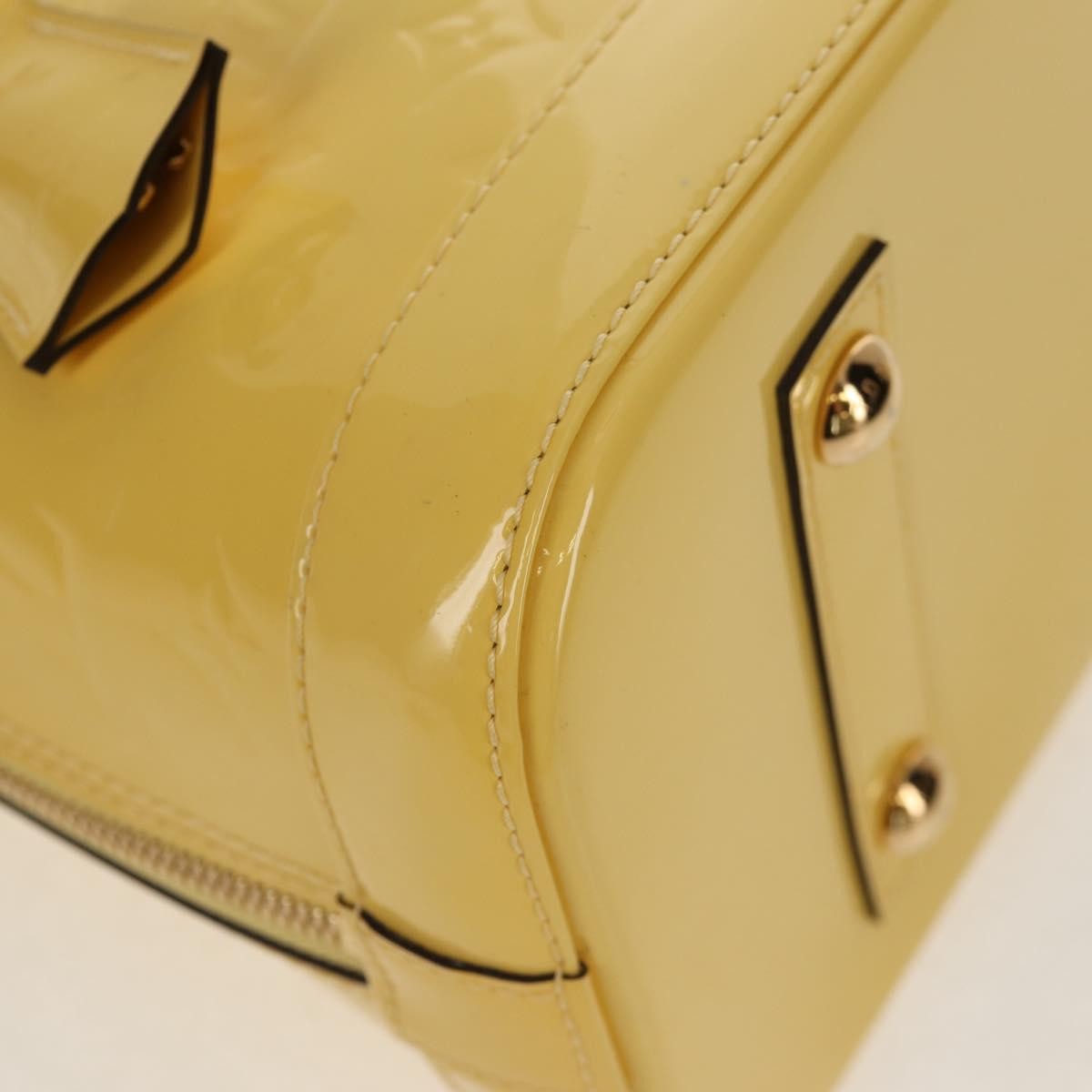 Louis Vuitton Alma Handbag Monogram Vernis Yellow Patent_Leather Handbag (Pre-Owned)
