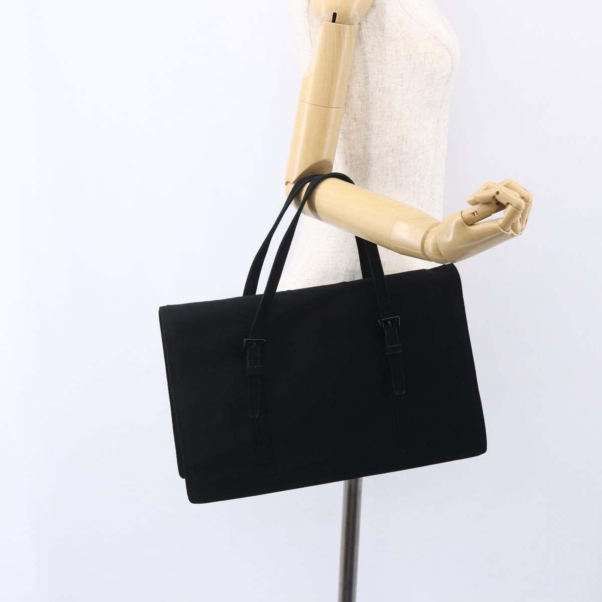 Prada Vintage Handbag Cotton Black Cotton Handbag (Pre-Owned)