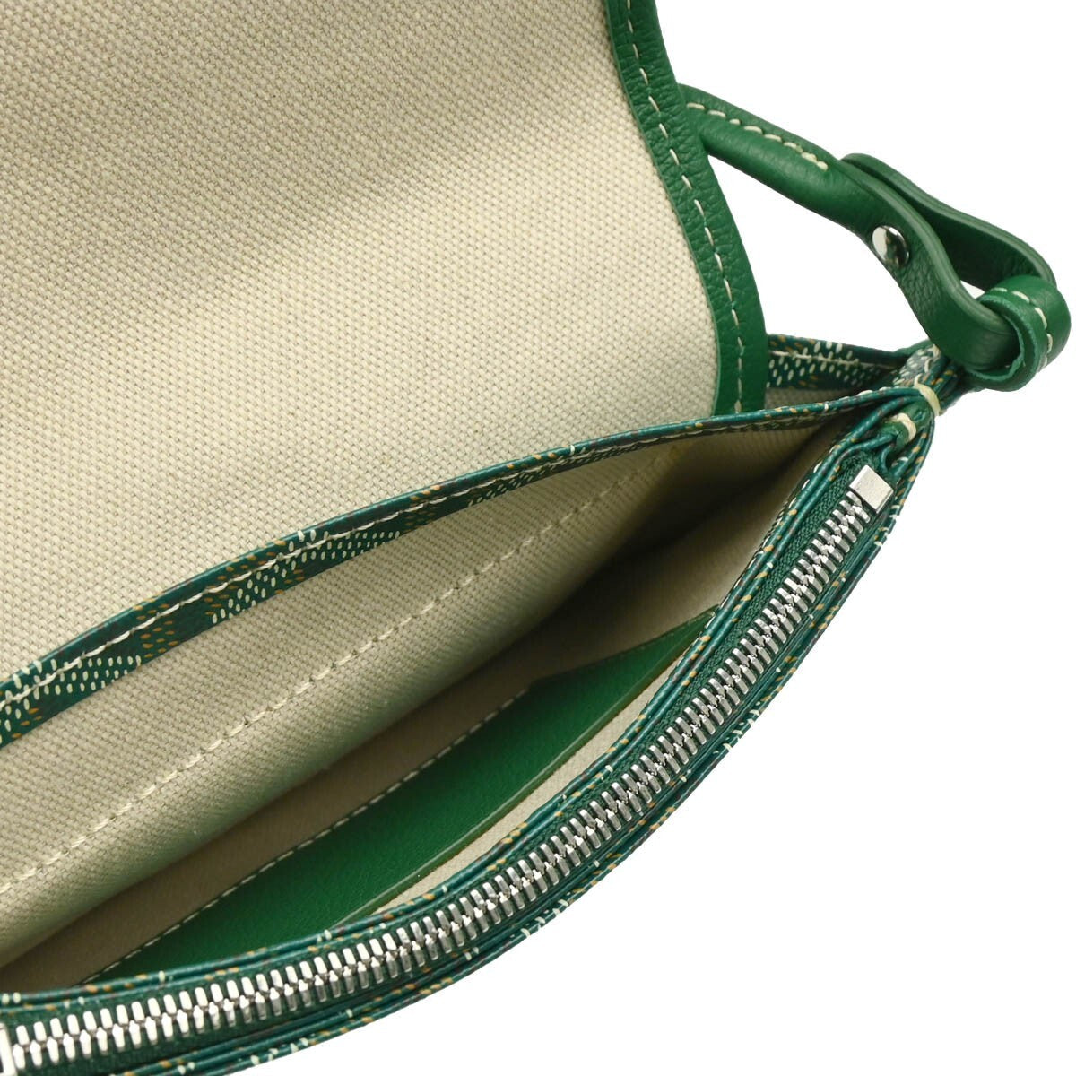 Goyard Plumet Clutch Wallet Coated Canvas Green Canvas Shoulder Bag Bag (Pre-Owned)