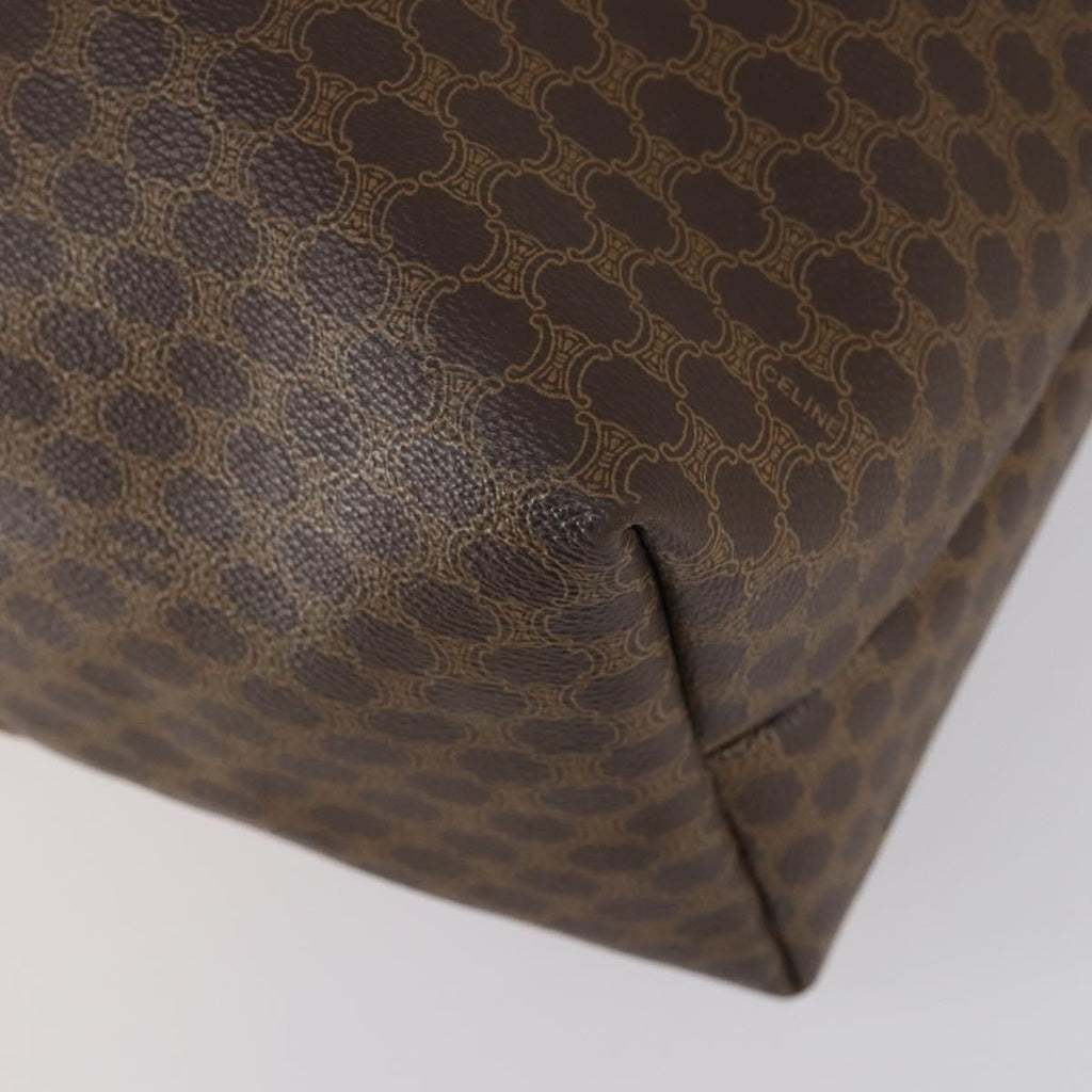 Celine Vintage Macadam Tote Bag Canvas Brown Pvc Tote Bag Bag (Pre-Owned)