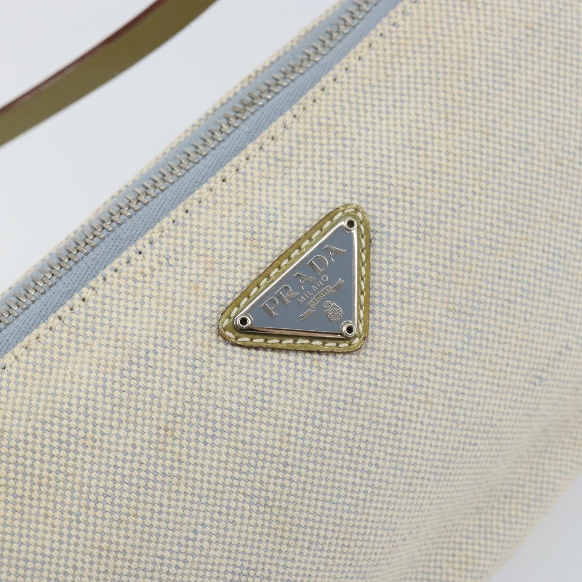 Prada Vintage Pouch Canvas Gray Canvas Clutche & Pouche Bag (Pre-Owned)