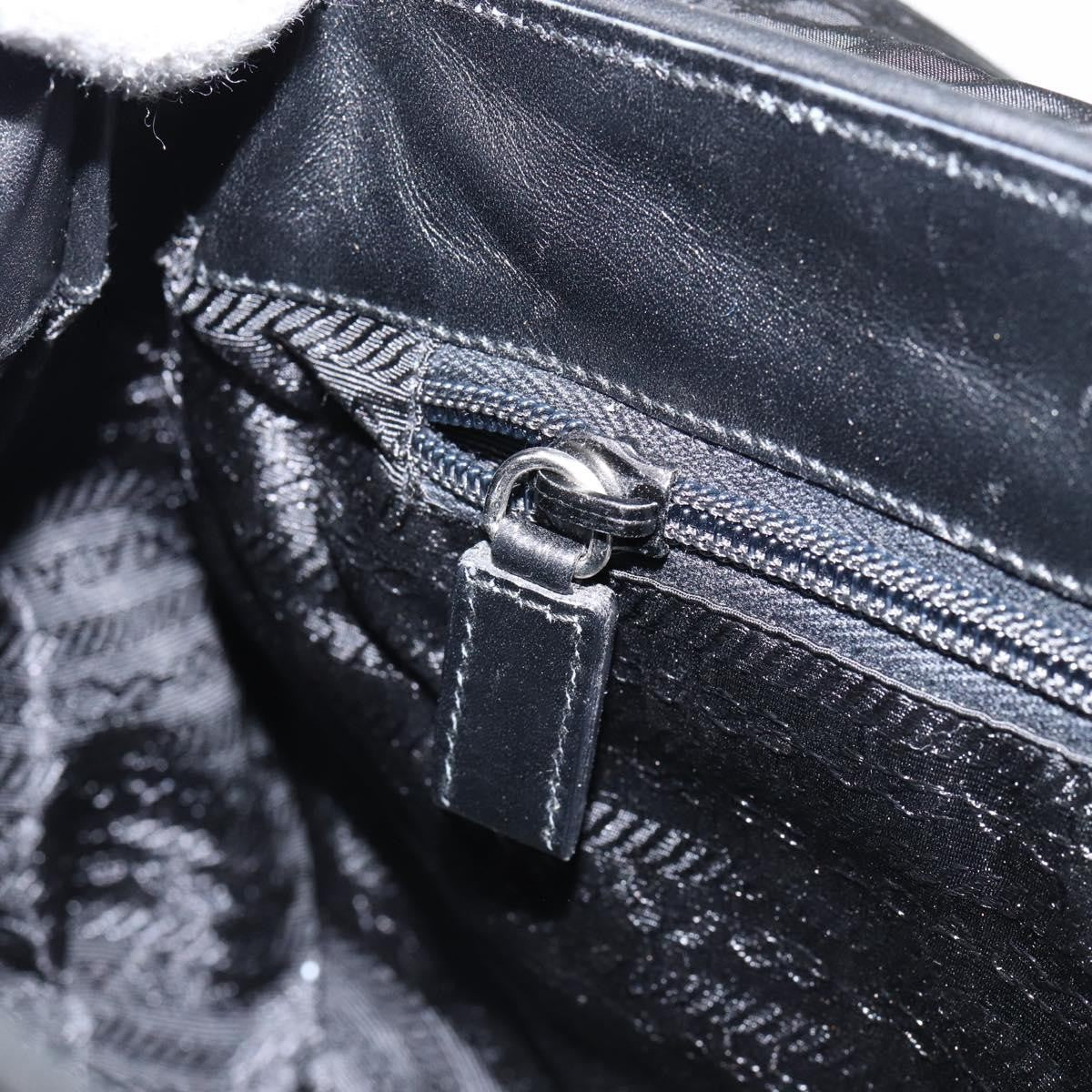 Prada Vintage Shoulder Bag Leather Black Leather Shoulder Bag Bag (Pre-Owned)