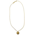 Chanel Vintage Cc Ball Pendant Necklace Metal And Enamel Beige Gold_Plated Necklace Jewelry (Pre-Owned)