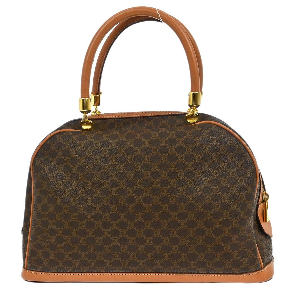 Celine Vintage Macadam Handbag Canvas And Leather Brown Canvas Handbag (Pre-Owned)