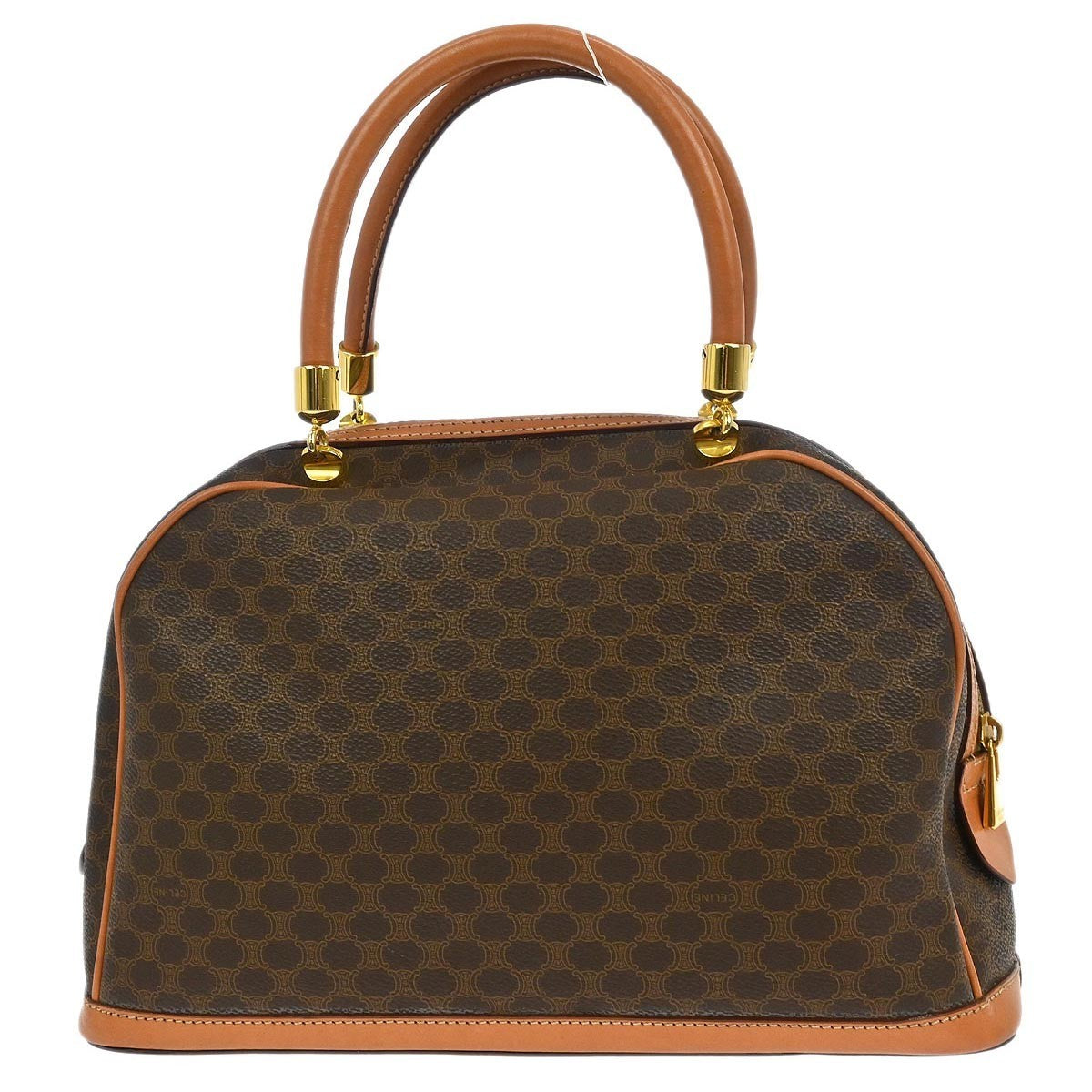 Celine Vintage Macadam Handbag Canvas And Leather Brown Canvas Handbag (Pre-Owned)