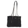 Prada Vintage Chain Shoulder Bag Tessuto Black Nylon Shoulder Bag Bag (Pre-Owned)