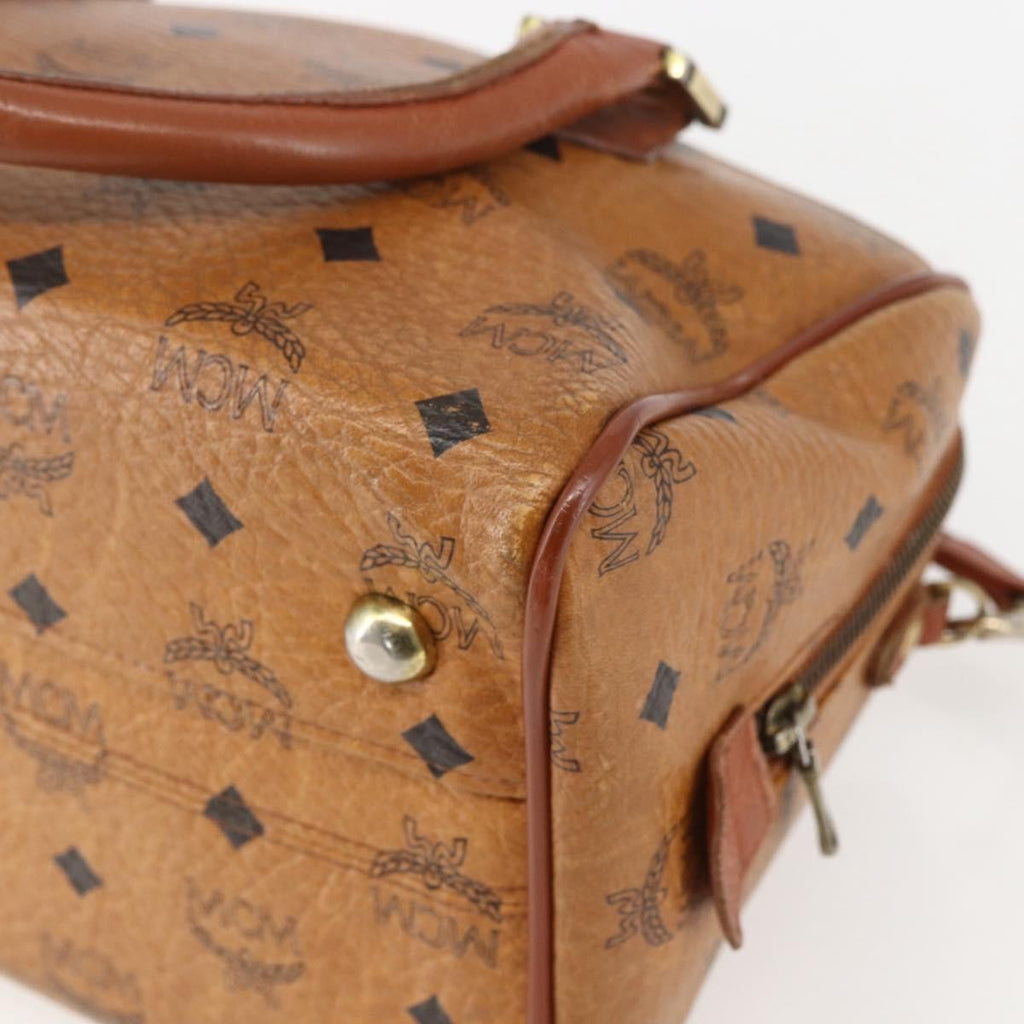 MCM Visetos Logogramme Handbag Canvas And Leather Brown Pvc Handbag (Pre-Owned)