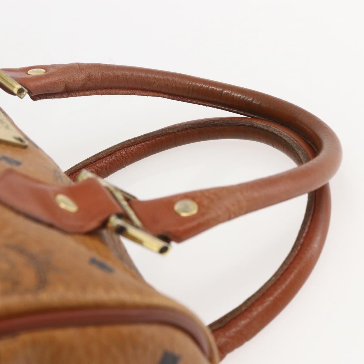 MCM Visetos Logogramme Handbag Canvas And Leather Brown Pvc Handbag (Pre-Owned)