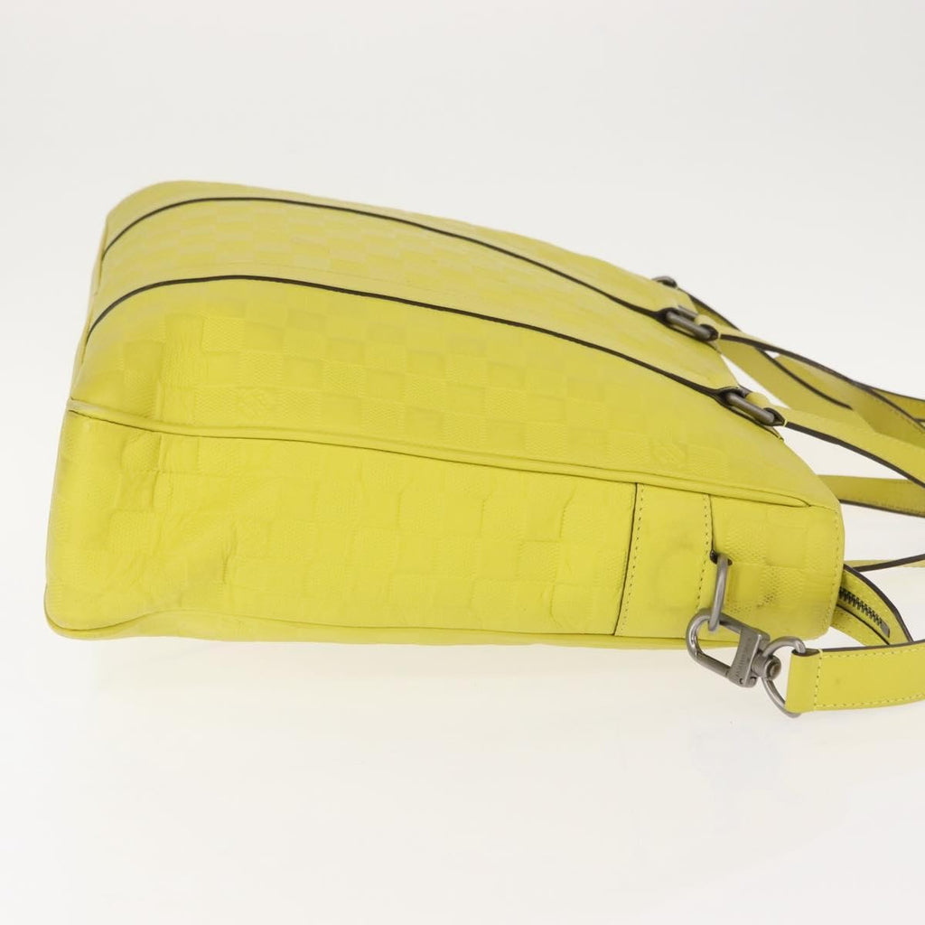 Louis Vuitton Tadao Handbag Damier Infini Leather Yellow Leather Handbag (Pre-Owned)