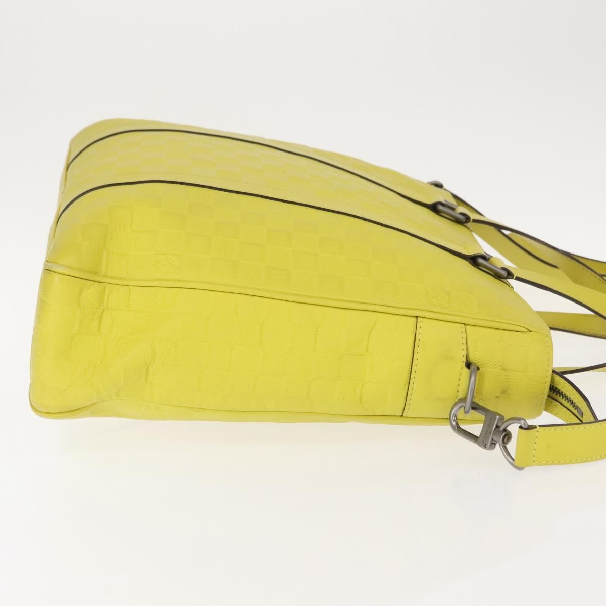 Louis Vuitton Tadao Handbag Damier Infini Leather Yellow Leather Handbag (Pre-Owned)