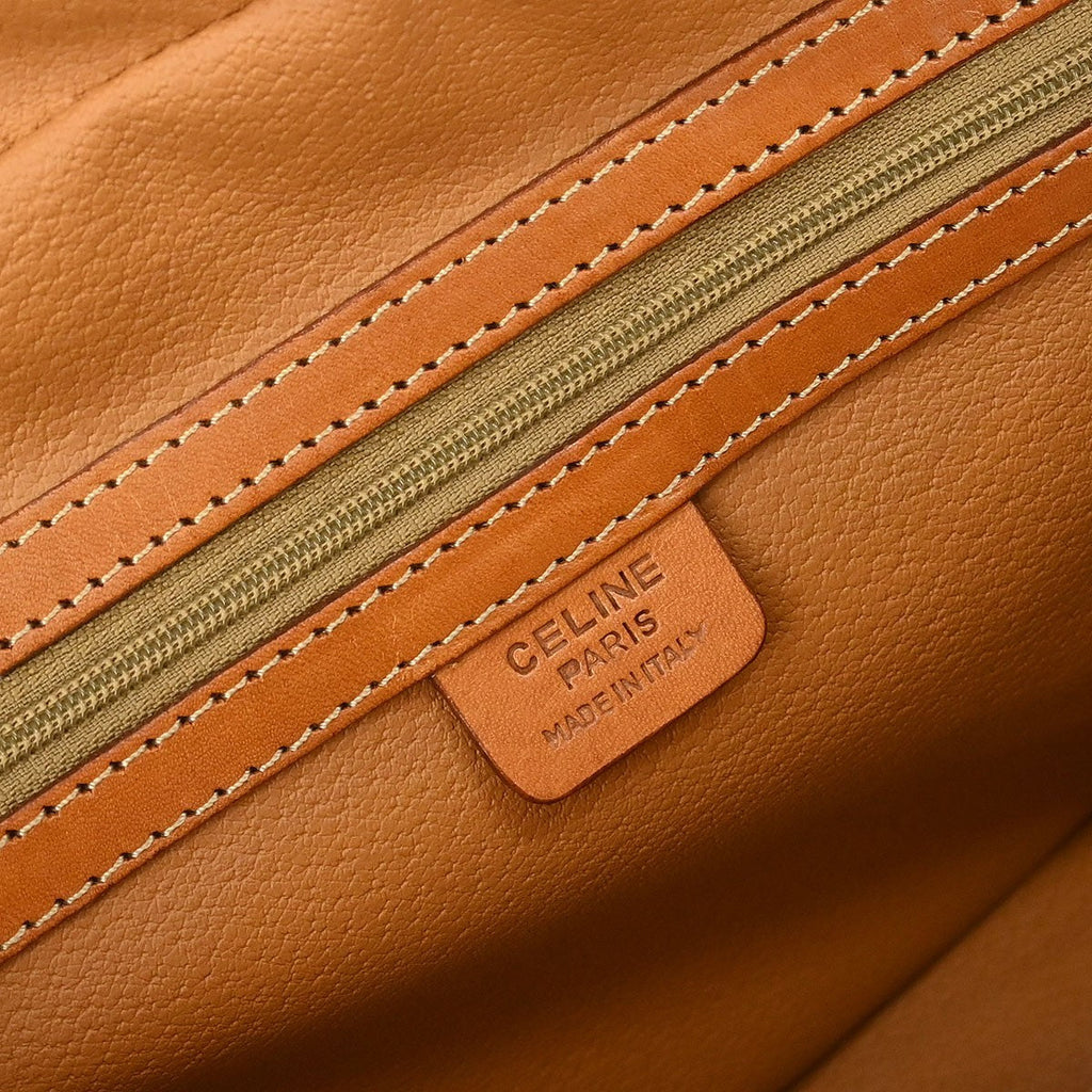 Celine Vintage Macadam Handbag Canvas And Leather Brown Canvas Handbag (Pre-Owned)
