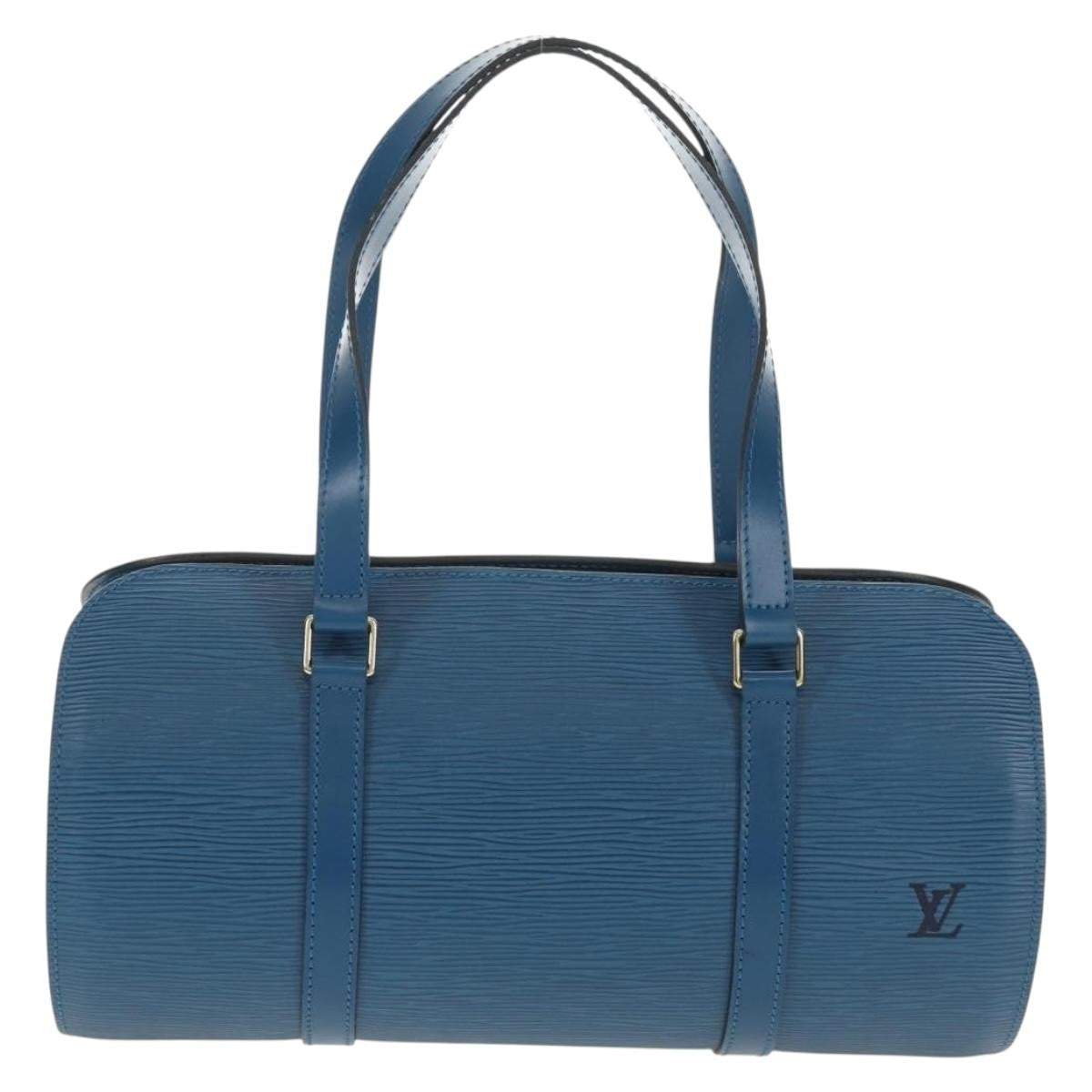 Louis Vuitton Soufflot Handbag Epi Leather Blue Leather Handbag (Pre-Owned)