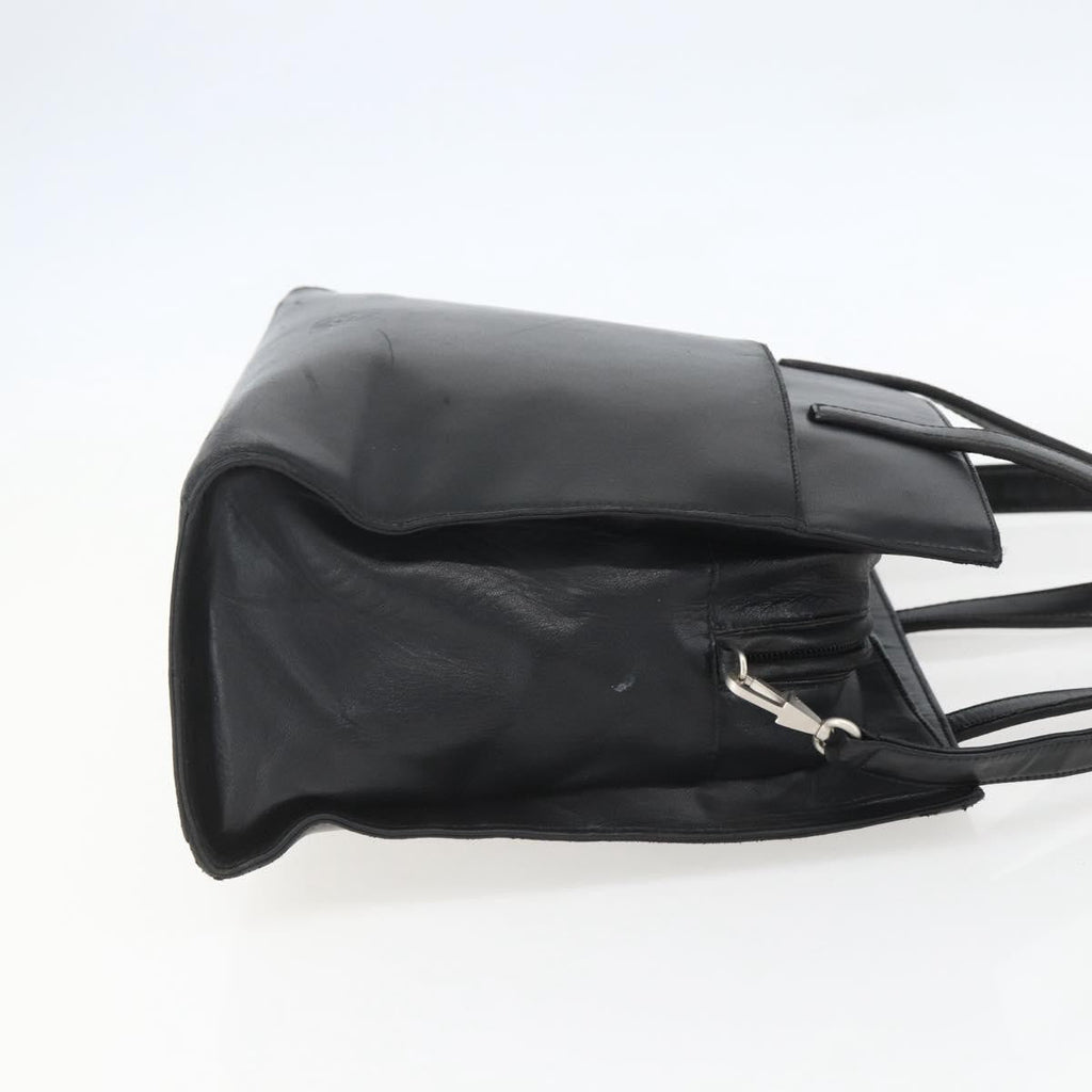 Loewe Vintage Anagram Tote Leather Black Leather Tote Bag Bag (Pre-Owned)