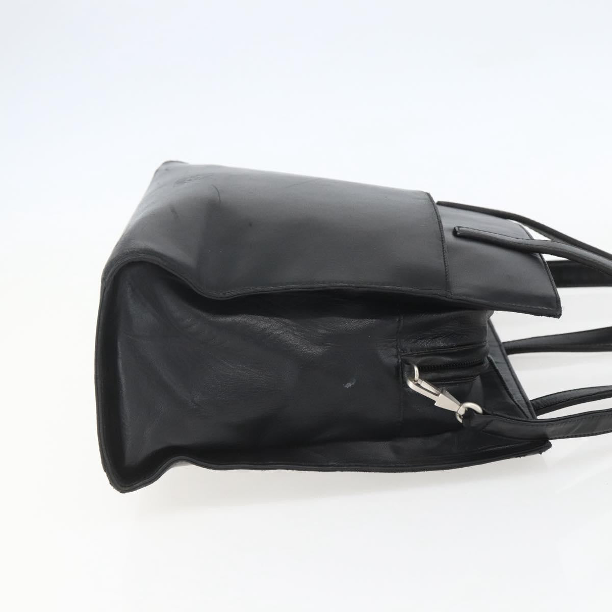 Loewe Vintage Anagram Tote Leather Black Leather Tote Bag Bag (Pre-Owned)