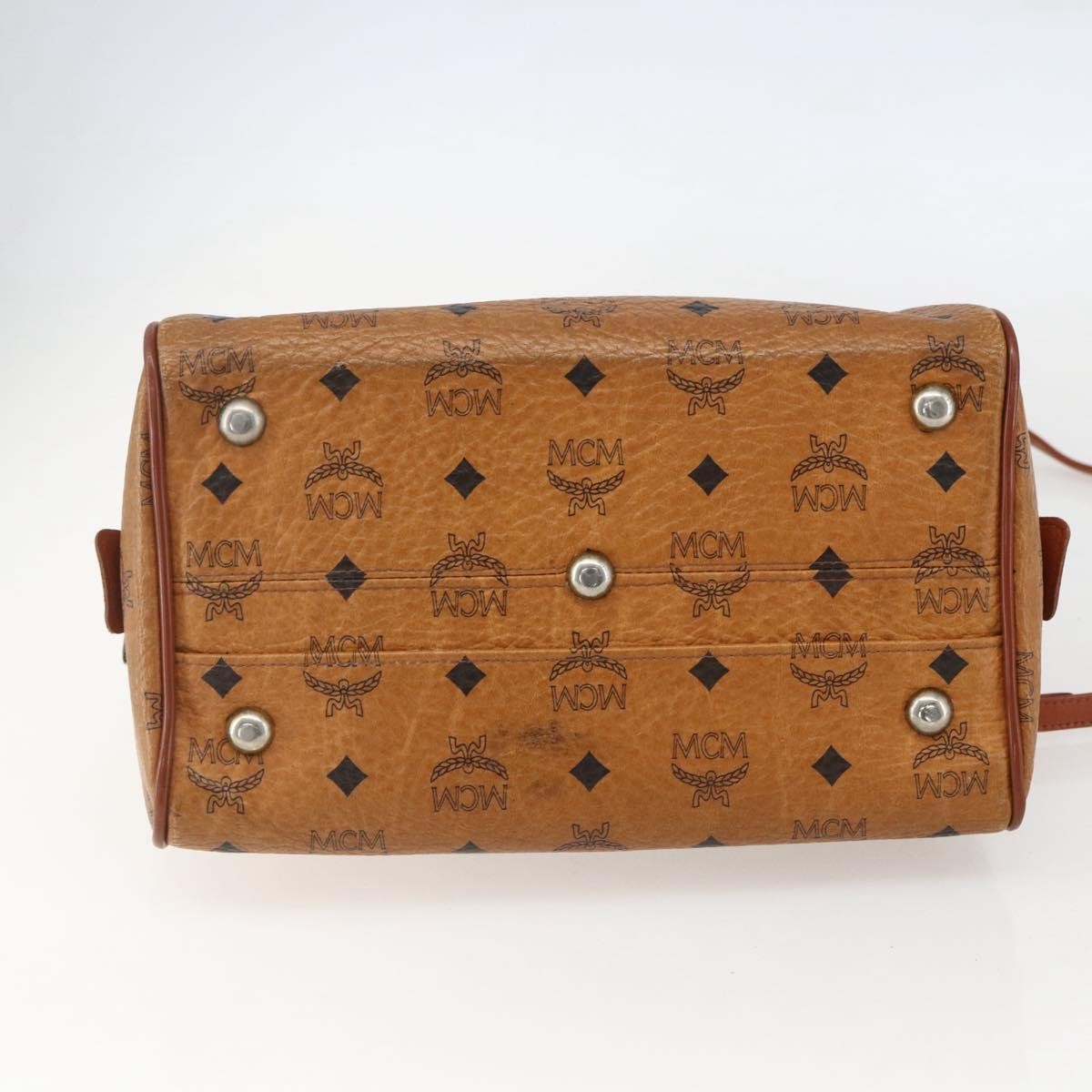 MCM Visetos Logogramme Handbag Canvas And Leather Brown Pvc Handbag (Pre-Owned)