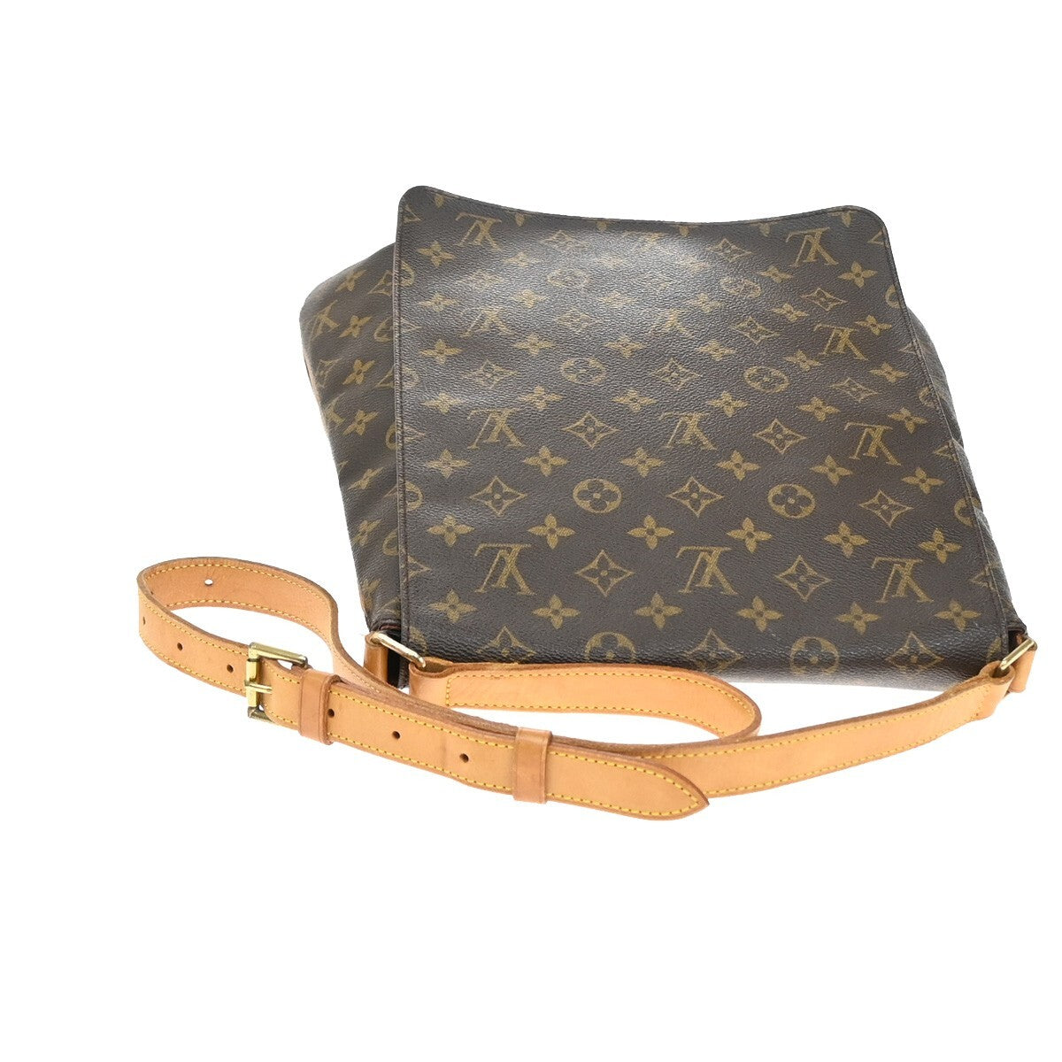 Louis Vuitton Musette Salsa Handbag Monogram Canvas Brown Leather Shoulder Bag Bag (Pre-Owned)