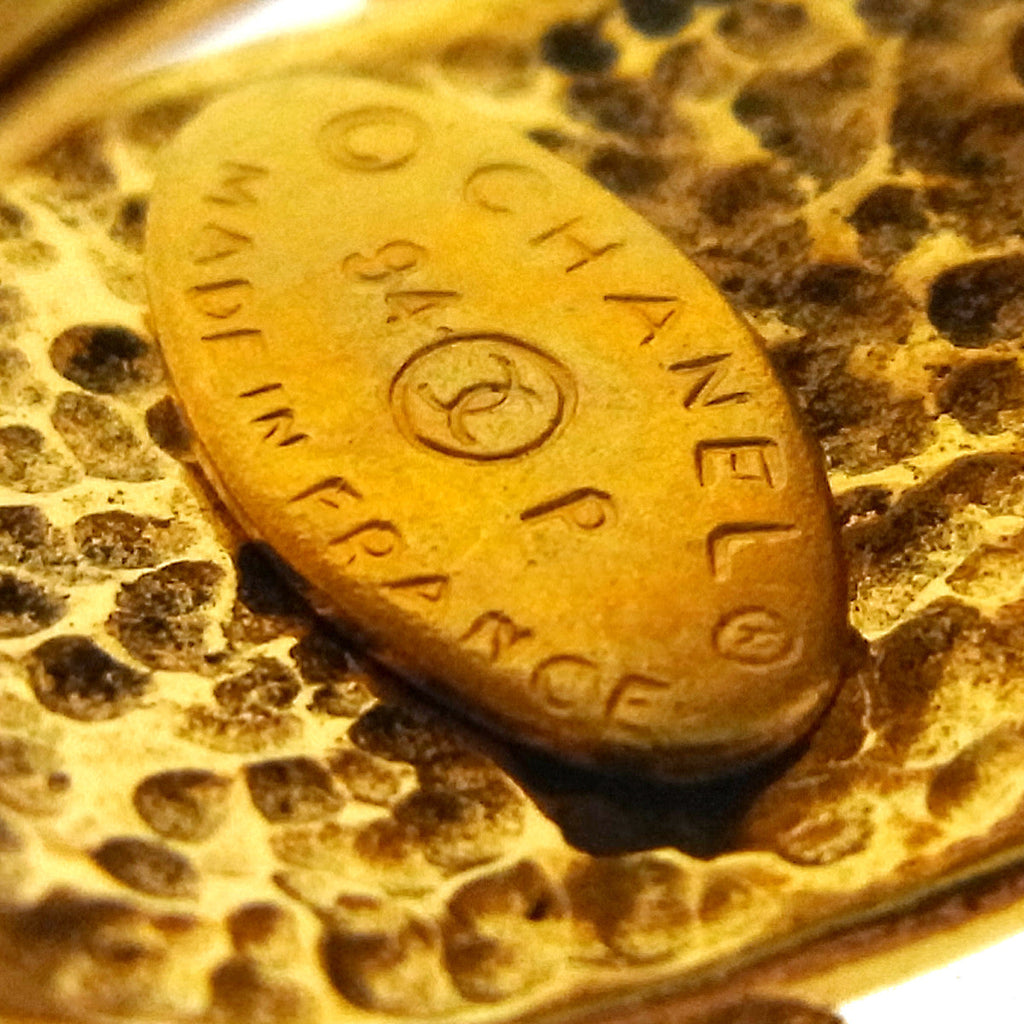 Chanel Vintage Cc Hoop Clip-On Earrings Metal Gold Gold_Plated Earrings Jewelry (Pre-Owned)