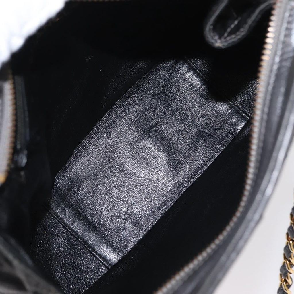 Chanel Vintage Chain Shoulder Bag Quilted Satin Gray Satin Shoulder Bag Bag (Pre-Owned)