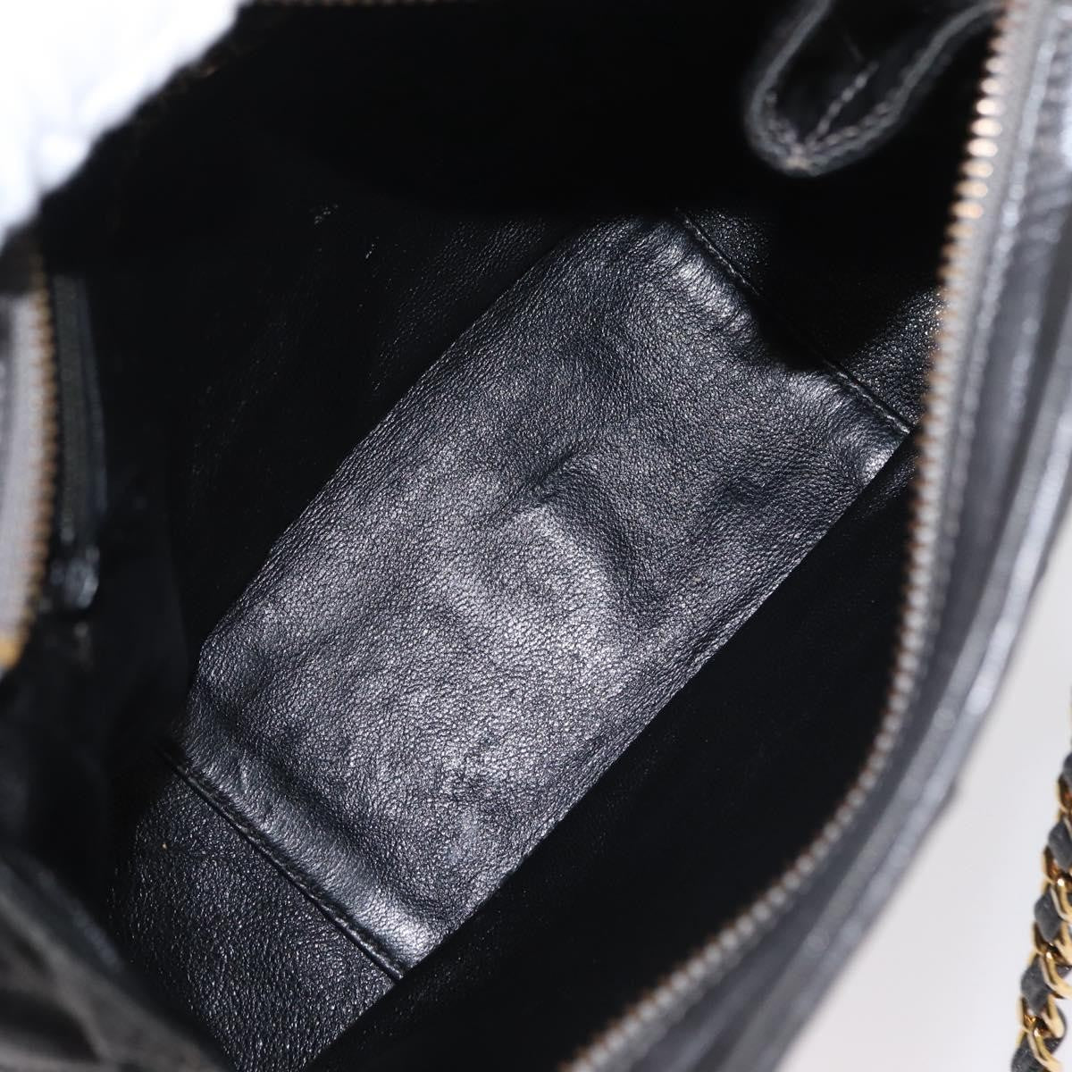 Chanel Vintage Chain Shoulder Bag Quilted Satin Gray Satin Shoulder Bag Bag (Pre-Owned)