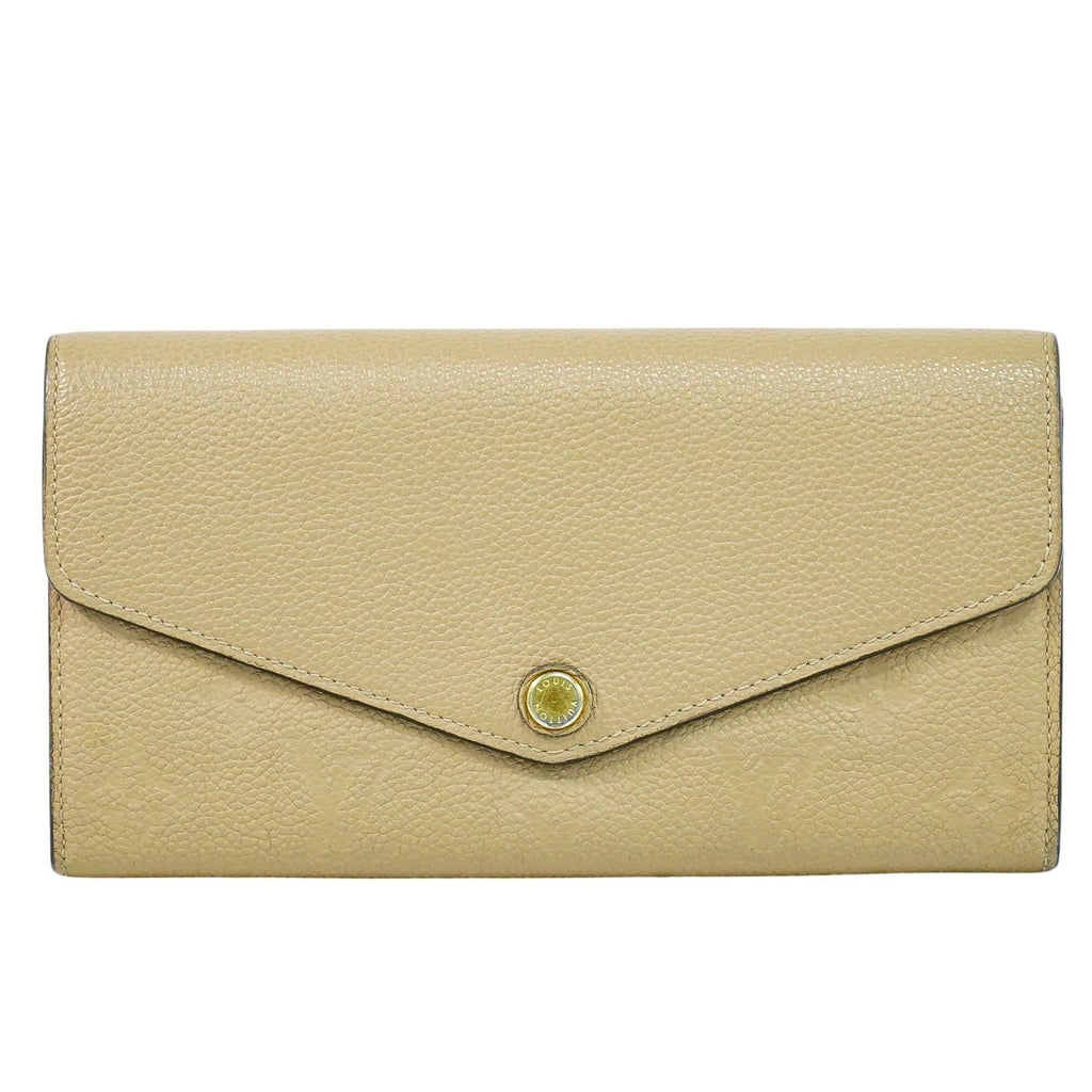 Louis Vuitton Sarah Wallet Nm Monogram Empreinte Leather Beige Leather Wallets Accessory (Pre-Owned)