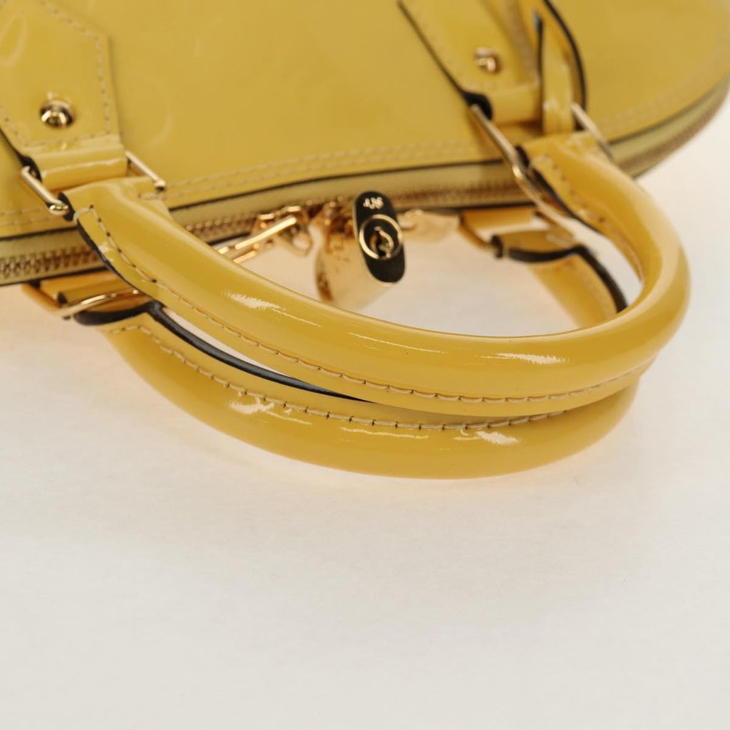 Louis Vuitton Alma Handbag Monogram Vernis Yellow Patent_Leather Handbag (Pre-Owned)