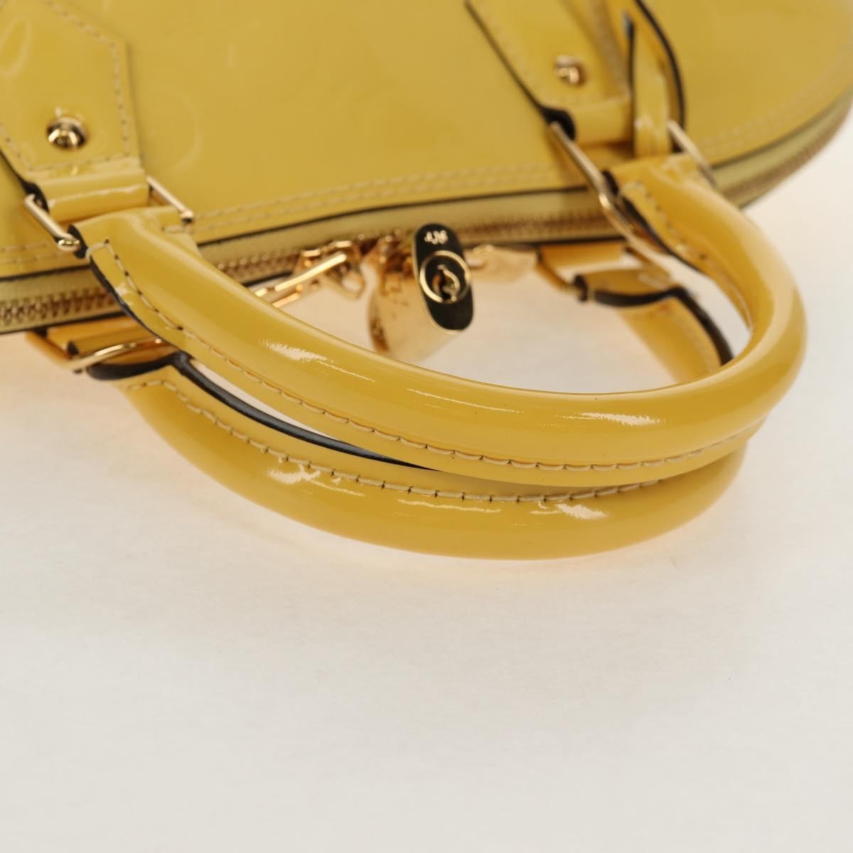 Louis Vuitton Alma Handbag Monogram Vernis Yellow Patent_Leather Handbag (Pre-Owned)