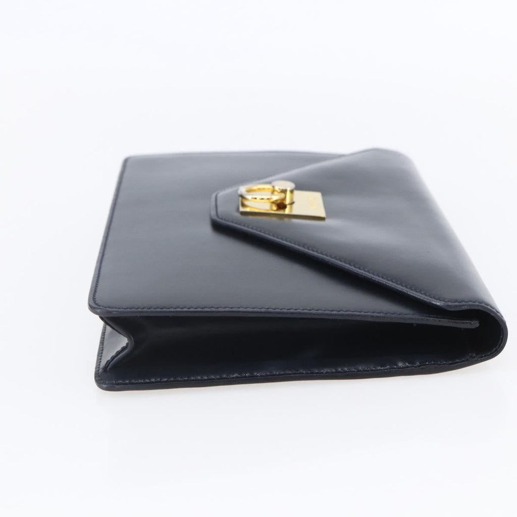 Celine Clutch Bag Leather Navy Leather Clutche & Pouche Bag (Pre-Owned)