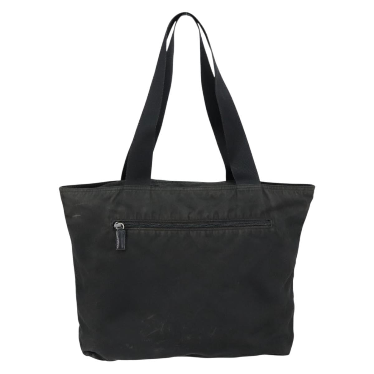 Prada Vintage Zip Tote Tessuto Black Nylon Tote Bag Bag (Pre-Owned)