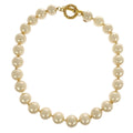 Chanel Chain Around Pearl Necklace Metal With Faux Pearls Gold Metal Bracelet Jewelry (Pre-Owned)