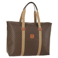Celine Vintage Macadam Tote Bag Canvas Brown Pvc Tote Bag Bag (Pre-Owned)