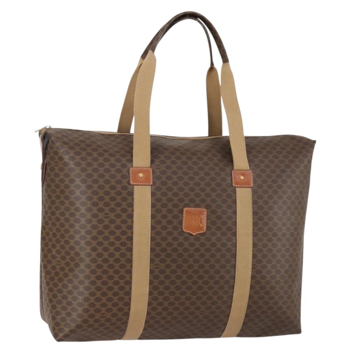 Celine Vintage Macadam Tote Bag Canvas Brown Pvc Tote Bag Bag (Pre-Owned)