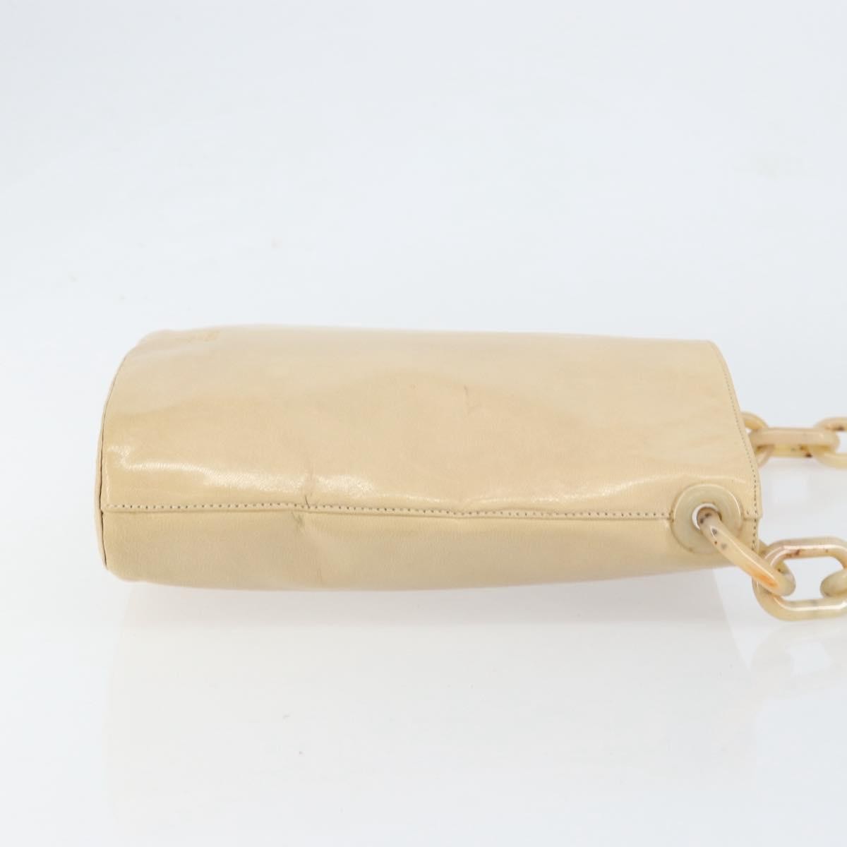 Prada Vintage Shoulder Bag Leather Beige Leather Shoulder Bag Bag (Pre-Owned)