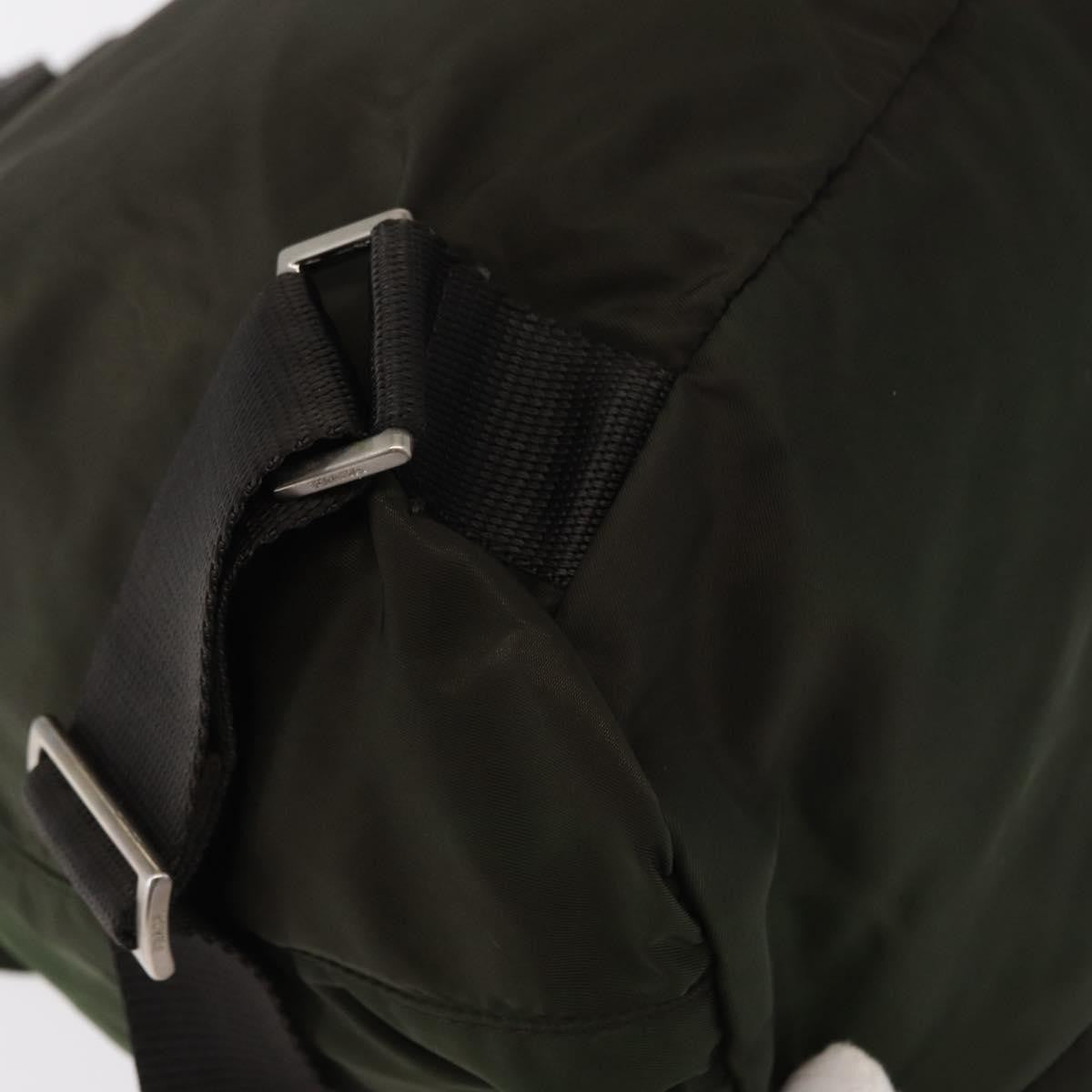 Prada Double Front Pocket Backpack Tessuto Khaki Nylon Backpack Bag (Pre-Owned)