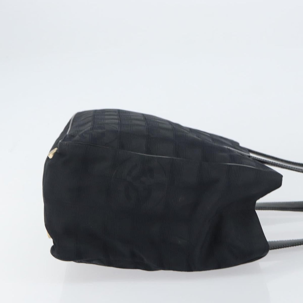 Chanel Travel Line Tote Nylon Black Nylon Tote Bag Bag (Pre-Owned)