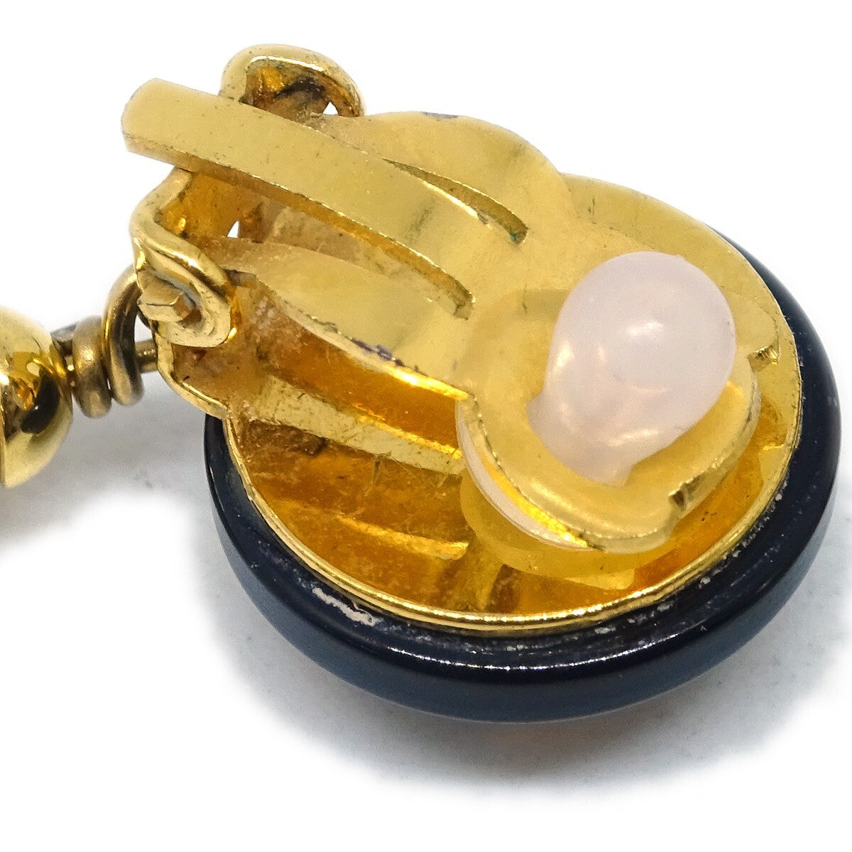 Chanel Cc Dangle Earrings Metal With Faux Pearl Gold Gold_Plated Earrings Jewelry (Pre-Owned)