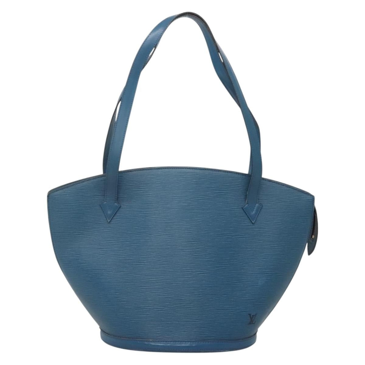Louis Vuitton Saint Jacques Handbag Epi Leather Blue Leather Handbag (Pre-Owned)
