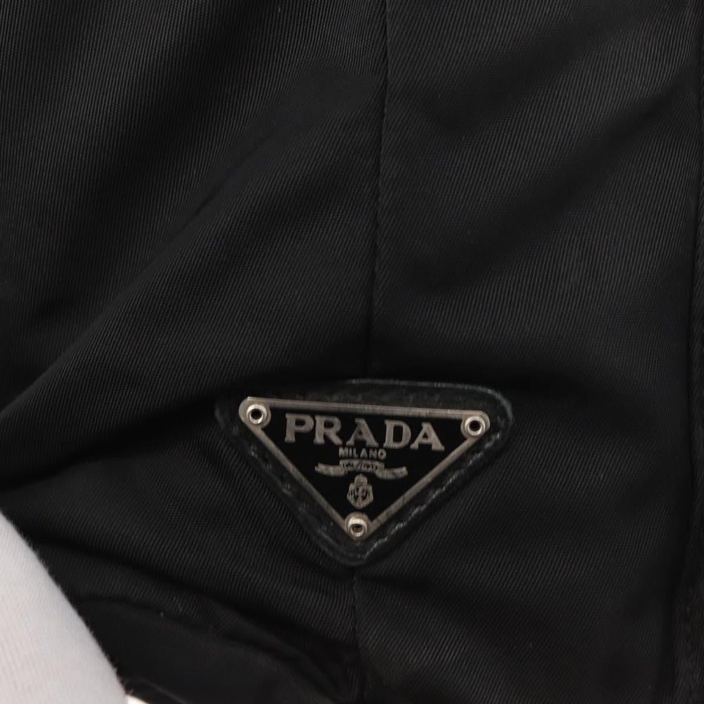 Prada Vela Double Front Pocket Backpack Tessuto With Saffiano Leather Black Nylon Backpack Bag (Pre-Owned)