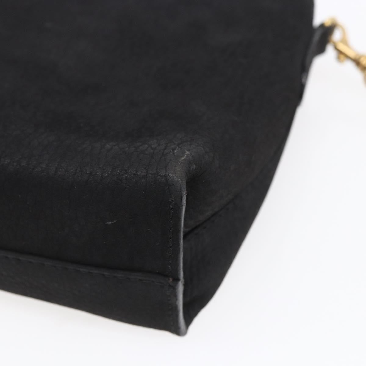 Celine Circle Logo Shoulder Bag Leather Black Leather Shoulder Bag Bag (Pre-Owned)