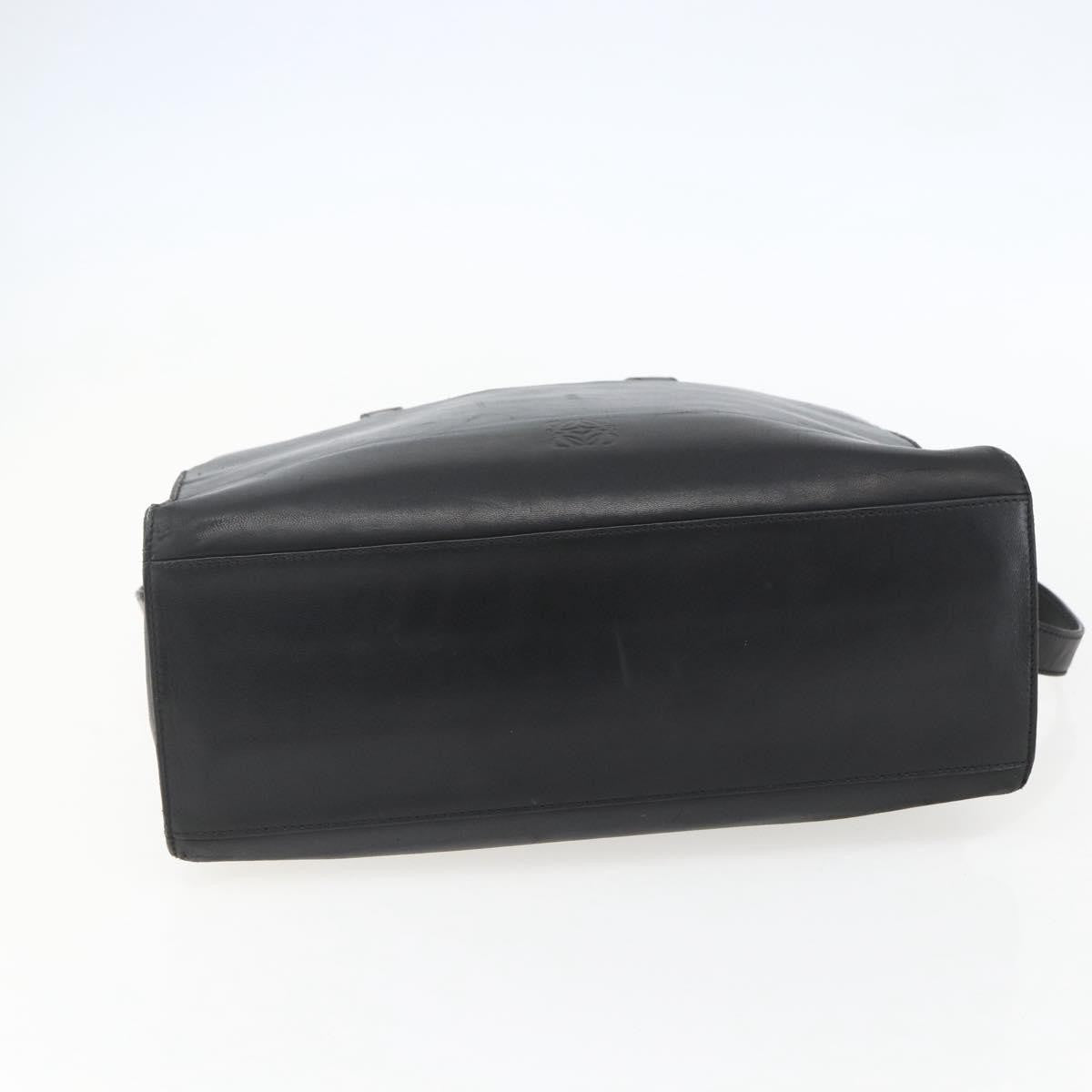 Loewe Vintage Anagram Tote Leather Black Leather Tote Bag Bag (Pre-Owned)