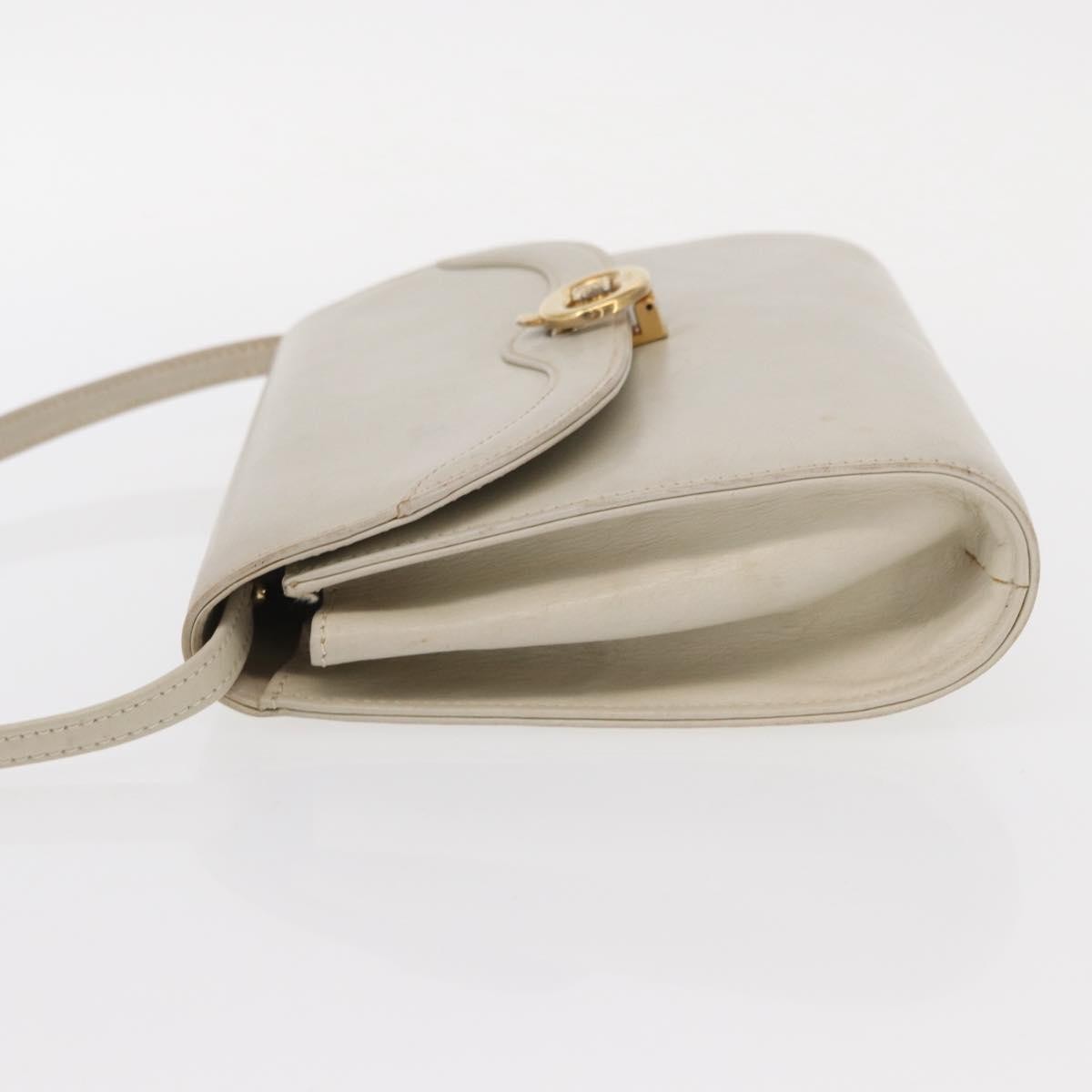 Celine Vintage Shoulder Bag Leather Ecru Leather Shoulder Bag Bag (Pre-Owned)