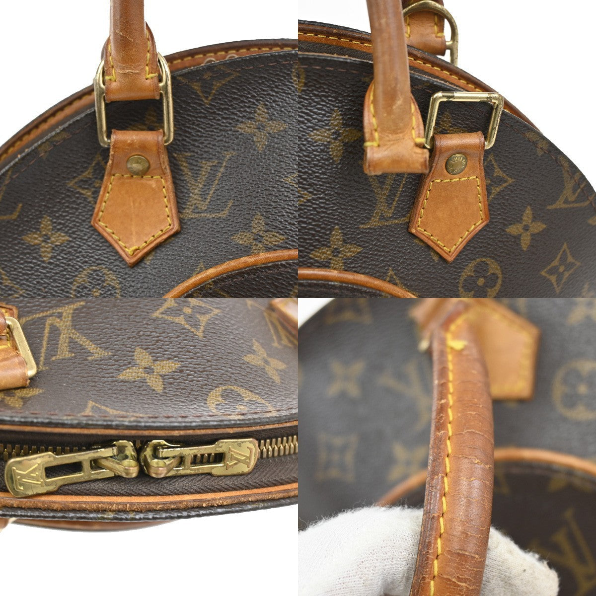 Louis Vuitton Ellipse Bag Monogram Canvas Brown Leather Handbag (Pre-Owned)