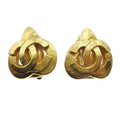 Chanel Cc Logo Heart Gold-Plated Gold Gold_Plated Earrings Jewelry (Pre-Owned)